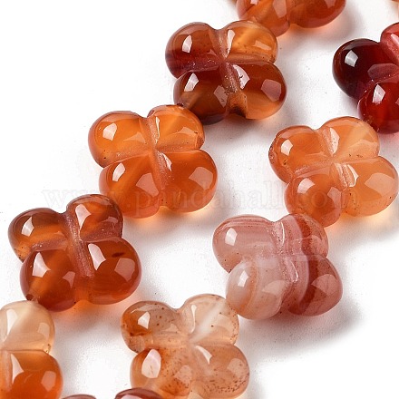 Fili di perline agata rosso naturale G-P520-A06-01-1