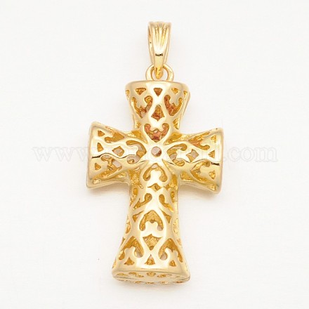 Laiton pendentifs croix KK-O076-01-1