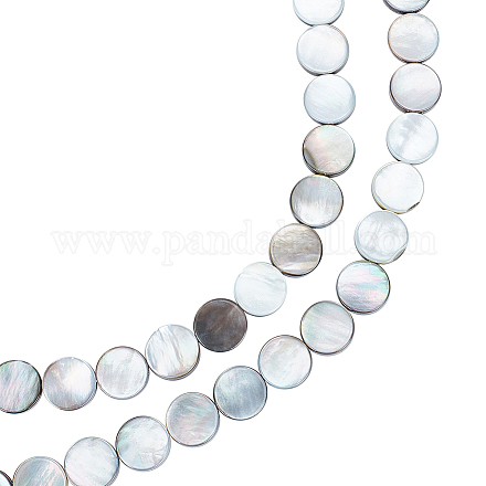 Benecreat brins de perles de coquille de lèvre noire naturelle SHEL-BC0001-025-1