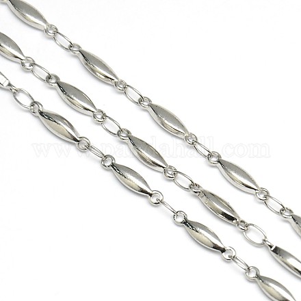 Stainless Steel Decorative Rice Link Chains STAS-M032-33P-1