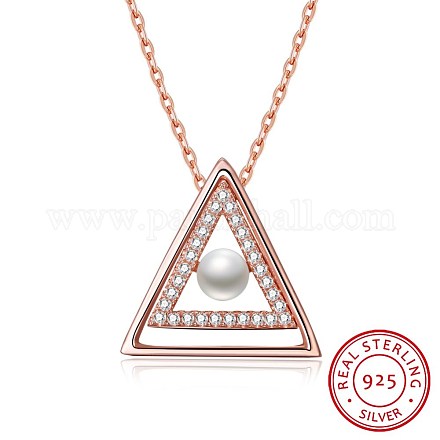 925 подвесные стерлингового серебра ожерелья NJEW-BB30224-1