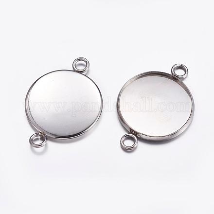 304 Stainless Steel Cabochon Connector Settings STAS-P161-29-20mm-1