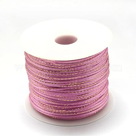 マクラメラテールビーズ糸コード  ナイロンマウステールコード  フラミンゴ  1.5mm  約100ヤード/ロール（300フィート/ロール） NWIR-R024-1902-1
