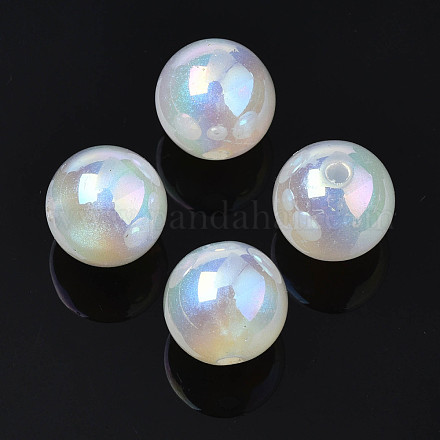 Perlas de acrílico chapadas en arco iris iridiscentes PACR-S221-008A-01-1