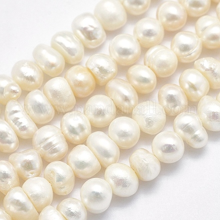 Hebras de perlas de agua dulce cultivadas naturales PEAR-F007-50-1