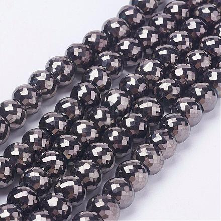 Chapelets de perles en verre électroplaqué EGLA-P028-FP01-1