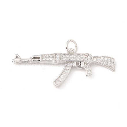 Латунные микропаве прозрачные подвески с фианитом ZIRC-P098-13P-1