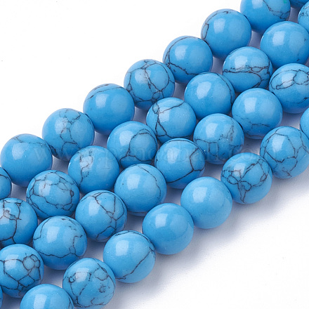 Chapelets de perles en turquoise synthétique G-S295-11B-8mm-1