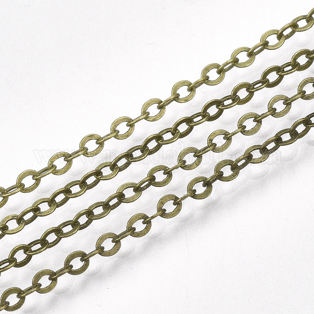 Chaîne Laiton 18.4m Pour Fabrication Bijoux - Maille Ovale Torsadée 2x1.5mm - Coloris Bronze Vintage