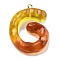 Resin Pendant, with Iron Ring Finding, Letter A~Z, Letter G, 38x39.5x7mm, Hole: 2mm