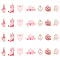 28Pcs 7 Styles Rack Plating Alloy Enamel Pendants, Cadmium Free & Nickel Free & Lead Free, Light Gold, Mixed Shapes, Pink, 21~35x16~34x2.5~3.5mm, Hole: 1.6~2mm, 4pcs/style