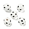 Printed Wood European Beads, Round with Dot Pattern, Black, 15.5~16mm, Hole: 4~4.5mm