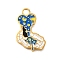 304 Stainless Steel Pendants, Heart, with Enamel, Ion Plating(IP), Real 14K Gold Plated, Real 14K Gold Plated, 17.5x11.5x0.8mm, Hole: 2mm