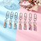 7 Chakra Natural Lapis Lazuli & Amazonite & Amethyst & Citrine & Green Aventurine & Rose Quartz & Red Aventurine Chips inside Glass Wishing Bottles Pendant Decorations, with Alloy Swivel Clasps, 79mm, 7pcs/set