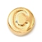 304 Stainless Steel Beads, Flat Round with Letter, Golden, Letter C, 7x3.5mm, Hole: 1.7mm