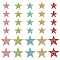 30Pcs 10 Styles Star Hotfix Rhinestone, Rhinestone Appliques, Costume Accessories, Mixed Color, 40~60x40~60x2.5mm