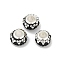 Alloy Rhinestone Clay Pave Beads, Rondelle, Black, 12.5x7.5mm, Hole: 5.2mm