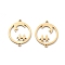 Ion Plating(IP) 304 Stainless Steel Hollow Connector Charms, Flat Round, Golden, 15.5x19x1mm, Hole: 1.2mm