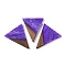 Resin & Wood Pendants, Inverted Triangle Charms, Blue Violet, 37x31x3.5mm, Hole: 2mm