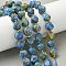 Synthetic Turquoise Beads Strands, with Seed Beads, Faceted, Twist, Dyed, Royal Blue, 10x9~10x9~10mm, Hole: 1mm, about 33~34pcs/strand, 15.04''~15.35''(38.2~39cm)
