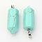 Brass Synthetic Turquoise Pendants, Bullet, Platinum, Pointed Pendant, 33~36x12mm, Hole: 5x7mm