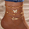 4Pcs Alloy Rhinestone Anklets, Butterfly, 8-1/4 inch(210mm)