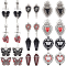 24Pcs 12 Styles Alloy Enamel Pendants, Mixed Shapes, Mixed Color, 20.5~52x11~26x3~6.5mm, Hole: 1~2.8mm, 2pcs/style