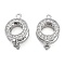 Brass with Clear Cubic Zirconia Fold Over Clasps, Ring, Platinum, 19.5x13x7.5mm, Hole: 1.4mm