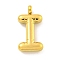 Ion Plating(IP) 304 Stainless Steel Pendants, Letter Charm, Golden, Letter I, 24.5x12.5x5.5mm, Hole: 3mm