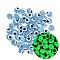 Luminous & Printed Opaque Acrylic Beads, Round Eye, Glow in the Dark, Light Sky Blue, 6mm, Hole: 1.6mm