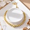 Rack Plating Brass Slider Bracelets, Long-Lasting Plated Heart & Round Beaded Adjustable Bracelets for Women, Cadmium Free & Lead Free, Real 18K Gold Plated, 10-1/4~10-5/8 inch(26~27cm) 