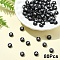 Opaque Acrylic Horizontal Hole Beads, with Enamel, Flat Round, Letter A, 7x4mm, Hole: 1.5mm