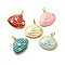 Brass Micro Pave Cubic Zirconia Pendants, with Enamel, Shell Shape Charms, with Jump Ring , Lead Free & Cadmium Free, Real 18K Gold Plated, Mixed Color, 18x19.5x5mm, Hole: 3.3mm