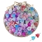100Pcs Acrylic Bead Caps, Flower, Mixed Color, 10x8mm, Hole: 1.5mm