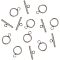 UNICRAFTALE 30 Sets 304 Stainless Steel Ring Toggle Clasps IQ Toggle Clasps & Tbar Clasps Metal Material Ring Toggle Connectors for DIY Necklace Bracelet Jewelry Making