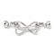 Brass Fold Over Clasps, Bowknot, Platinum, 46mm