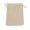 Rectangle Polyester Storage Bags, Drawstring Pouches Packaging Bag, Tan, 18x13cm