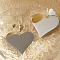 Heart Stainless Steel Dangle Stud Earrings, Silver, 34x34mm