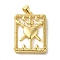 Brass Pave Natural Shell Pendants, Rectengle Charms, Real 18K Gold Plated, Heart, 24x18x4mm, Hole: 5x3.5mm