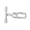 Brass Toggle Clasps, Oval, Platinum, 26x32.5x4mm, Hole: 3mm, oval: 26x10x2.5mm, Hole: 1.2mm, bar: 5.5x26x4mm, hole: 1.2mm