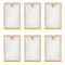 6Pcs Natural Freshwater Shell Pendants, Rectangle Charms with Golden Tone Brass Edge, 28x17.5x2.8mm, Hole: 1.8mm