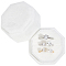 Velvet Cover Plastic Couple Ring Box, Wedding Ring Gift Case, Octagon, White, 5.1x5.1x5cm