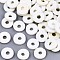 Handmade Polymer Clay Beads, Heishi Beads, for DIY Jewelry Crafts Supplies, Disc/Flat Round, Beige, 6x1mm, Hole: 2mm, about 1175pcs/50g