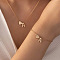 Heart Brass Pendant Necklaces & Charm Bracelets Sets, Golden, Letter A, 400mm