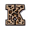 Polyester Computerized Embroidery Cloth Iron On Sequins Patches, Leopard Print Pattern Stick On Patch, Costume Accessories, Appliques, Letter.K, 61x53x1.5mm