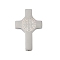 304 Stainless Steel Beads, Cross with with Cssml Ndsmd Cross God Father, Stainless Steel Color, 20x13x3.3mm, Hole: 2mm