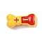 Spray Painted Alloy Beads,  Cadmium Free & Nickel Free & Lead Free, Enamel Beads, Bone, Yellow, 6.5x14x6mm, Hole: 1.8mm