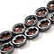 Electroplated Synthetic Non-magnetic Hematite Beads Strands, Oval with Cross, Gunmetal Plated, 8x6x2.5mm, Hole: 0.6mm, about 49pcs/strand, 15.35''(39cm)