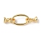 Brass Fold Over Clasps, Lead Free & Cadmium Free, Long-Lasting Plated, Rack Plating, Oval, Real 18K Gold Plated, 44mm