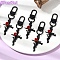 Cross Alloy Pendants Decoration, with Alloy Swivel Clasps, Black, 71mm, 5pcs/set